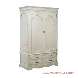 Lemari Pakaian 2 Pintu Duco Putih Seri Surakarta