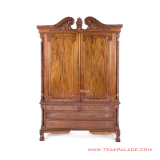 Lemari Pakain Kayu Jati 2 Pintu Golden Teak Ukir Mataram Lemari Pakain Kayu Jati 2 Pintu Golden Teak Ukir Mataram