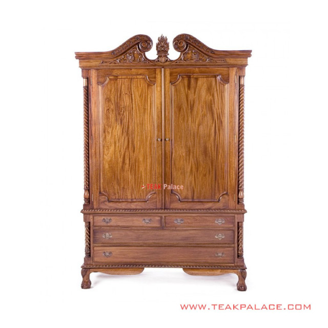 Lemari Pakain Kayu Jati 2 Pintu Golden Teak Ukir Mataram Lemari Pakain Kayu Jati 2 Pintu Golden Teak Ukir Mataram