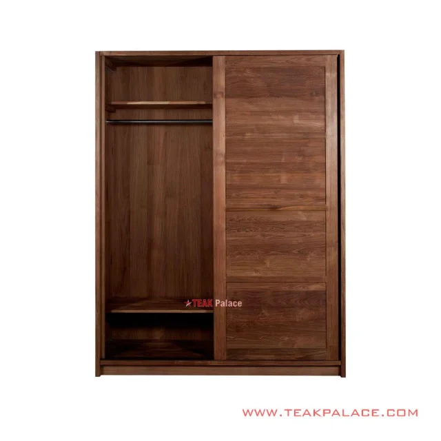 Lemari Pakaian Sliding Jati Natural Seri Surabaya
