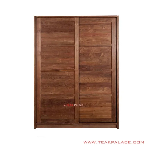 Lemari Pakaian Sliding Jati Natural Seri Surabaya