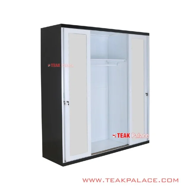 Lemari Sliding 4 Pintu Kaca Cermin Hitam Putih Seri Vista Lemari Sliding 4 Pintu Kaca Cermin Hitam Putih Seri Vista