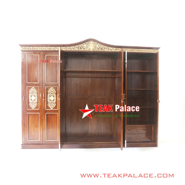 Lemari Pakaian Jati Ukir Emas 6 Pintu Padang Lemari Pakaian Jati Ukir Emas 6 Pintu Padang
