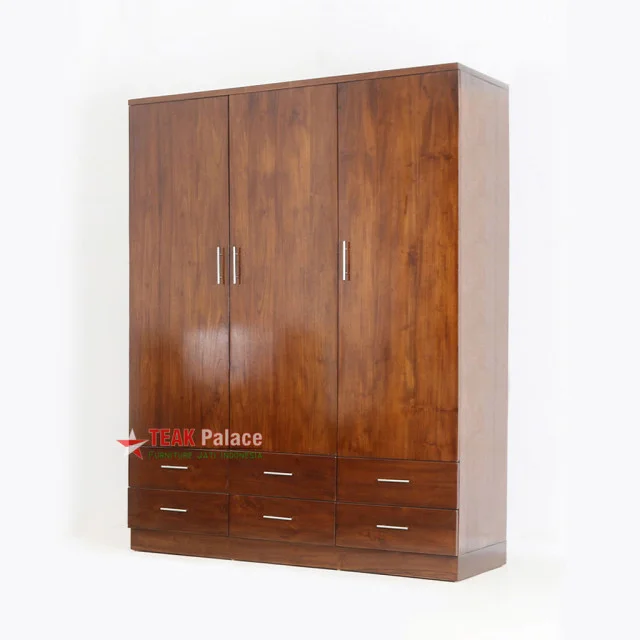 Lemari Minimalis 3 Pintu Kayu Jati Untuk Pakaian Seri Jakarta