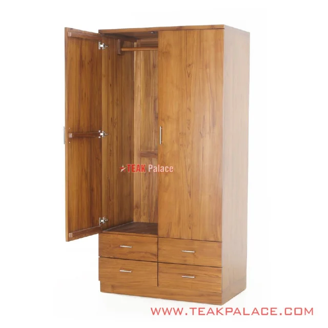 Lemari Kayu Jati Minimalis Untuk Pakaian 2 Pintu Seri Jakarta