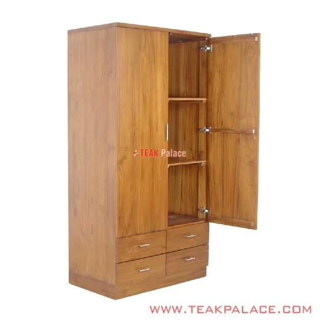 Lemari Kayu Jati Minimalis Untuk Pakaian 2 Pintu Seri Jakarta