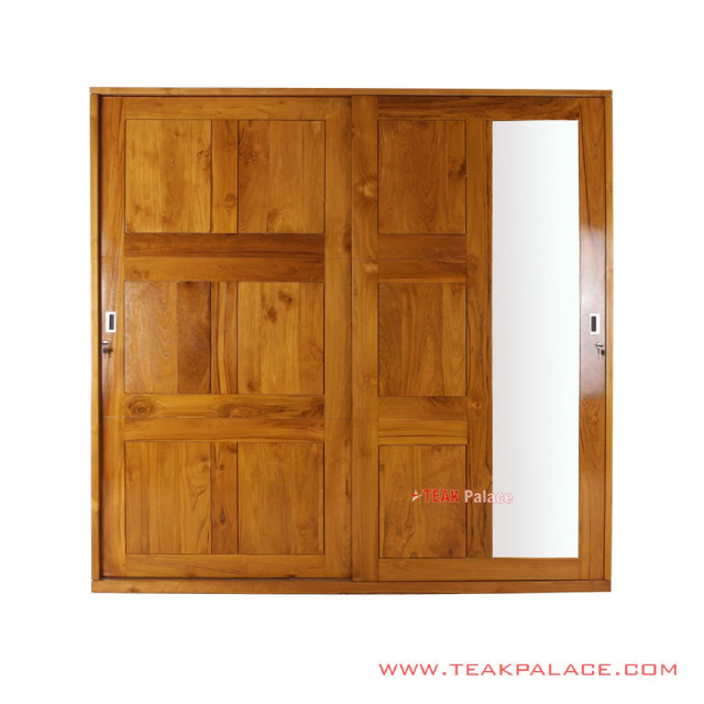 Lemari Pakaian 2 Pintu Sliding Golden Teak Seri Gilang Lemari Pakaian 2 Pintu Sliding Golden Teak Seri Gilang