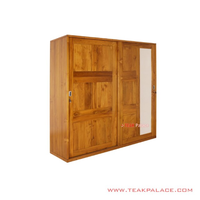Lemari Pakaian 2 Pintu Sliding Golden Teak Seri Gilang Lemari Pakaian 2 Pintu Sliding Golden Teak Seri Gilang