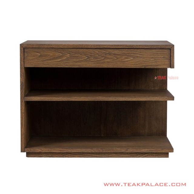 Meja Samping Kiri Minimalis Noah Kayu Jati Salak Brown