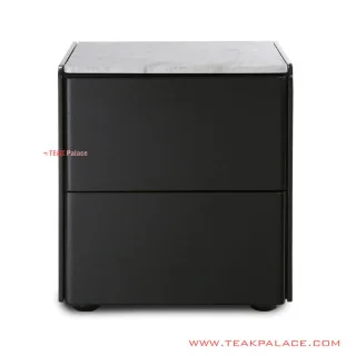 Nakas Jati Hitam Minimalis Akita Marmer