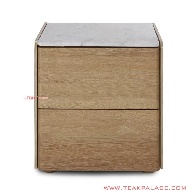 Nakas Minimalis Jati Natural Marmer Seri Akita