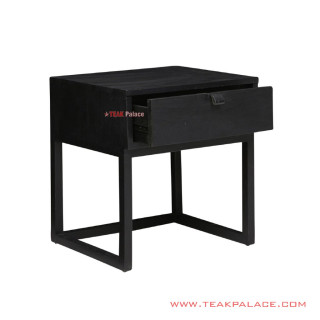 Nakas Laci Zeta Black Kayu Jati Minimalis