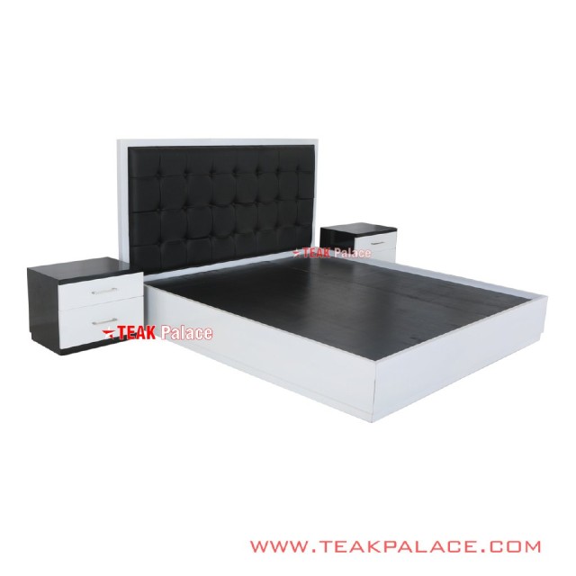 Set Dipan 2 Nakas Mewah Minimalis Black White Seri Vista Set Dipan 2 Nakas Mewah Minimalis Black White Seri Vista