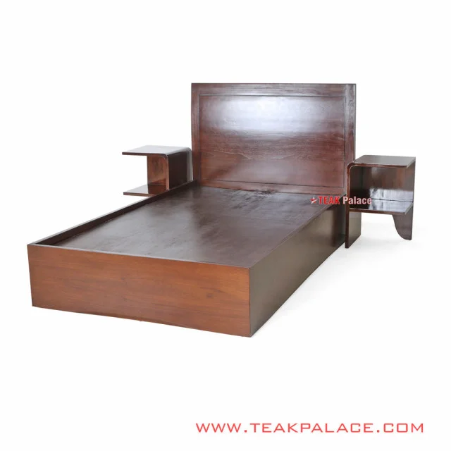 Tempat Tidur Minimalis 100x200 cm + Nakas Kayu Jati Seri Jakarta