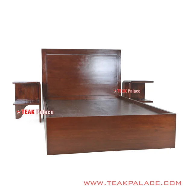 Tempat Tidur Minimalis 100x200 cm + Nakas Kayu Jati Seri Jakarta